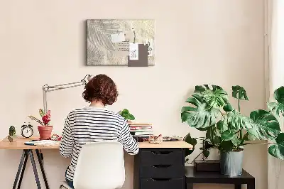 Printed Cork Board Palm shadow sand