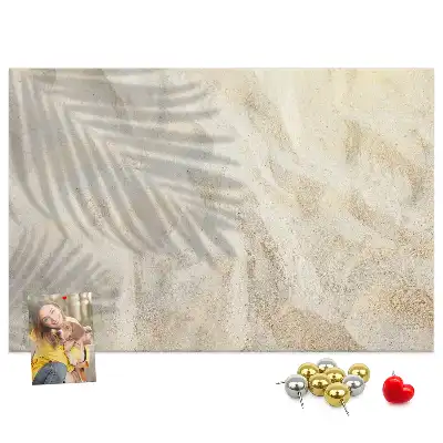 Palm Shadow Sand Printed Cork Board