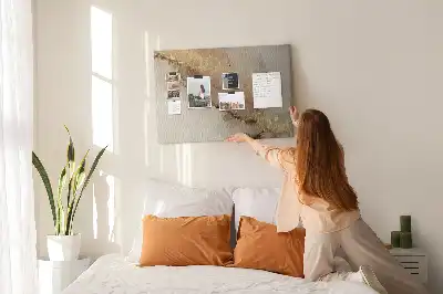 Printed Cork Memo Board Gold marble
