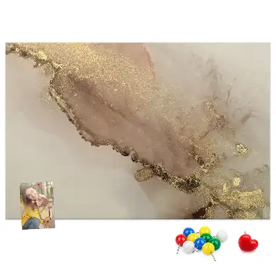Gold Marble Printed Cork Memo Board