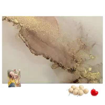 Printed Cork Memo Board Gold marble