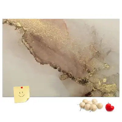 Printed Cork Memo Board Gold marble