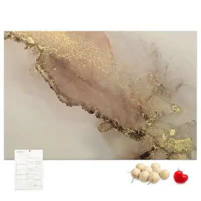 Printed Cork Memo Board Gold marble