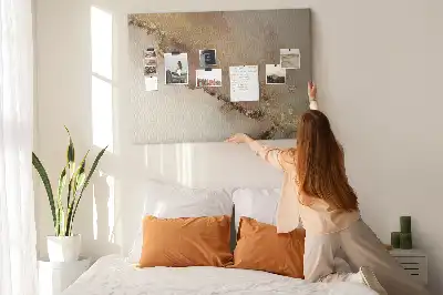 Printed Cork Memo Board Gold marble