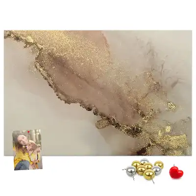 Gold Marble Printed Cork Memo Board