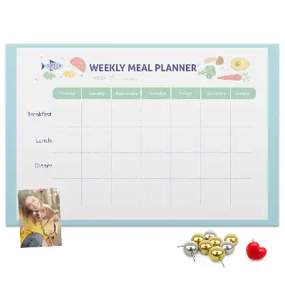 Cork Meal Planner Memo Board