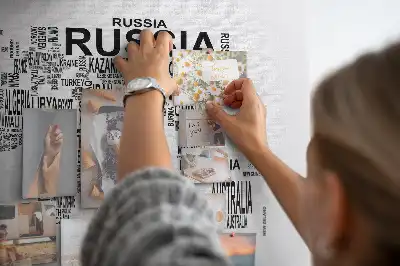Printed Cork Memo Board with Continents made of letters
