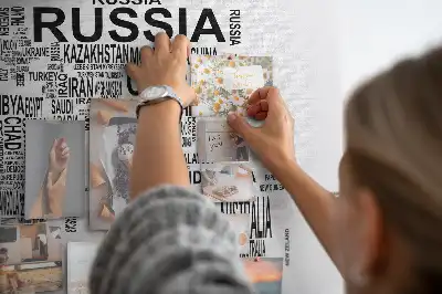 Printed Cork Memo Board with Continents made of letters