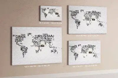 Printed Cork Memo Board with Continents made of letters