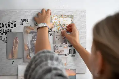 Printed Cork Memo Board with Continents made of letters