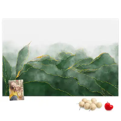 Abstract leaves cork memo board