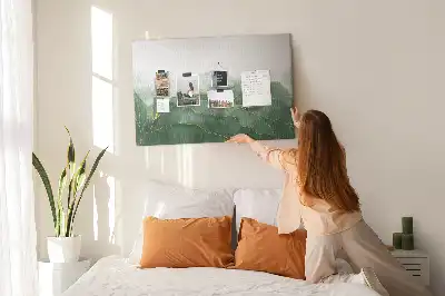 Abstract leaves cork memo board