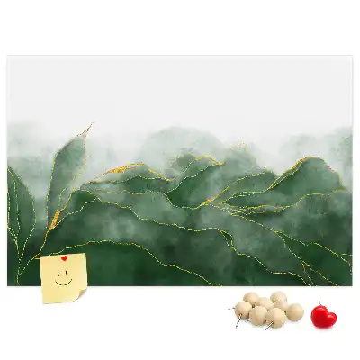 Abstract leaves cork memo board
