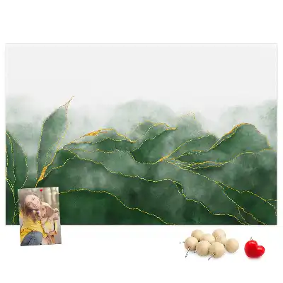 Abstract leaves cork memo board