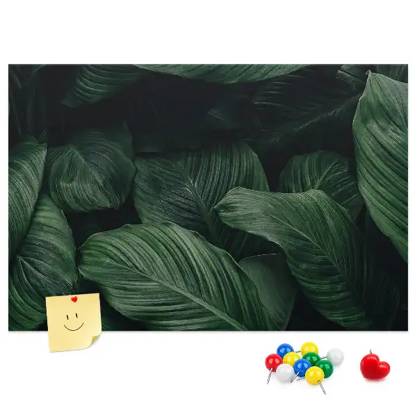 Tropical monstera printed cork memo board