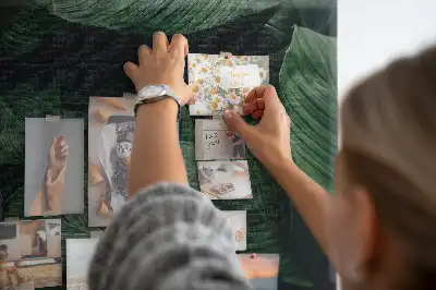 Tropical monstera printed cork memo board
