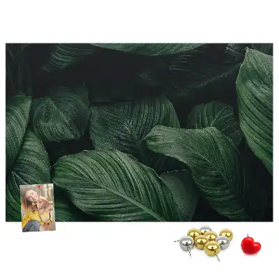 Tropical monstera printed cork memo board