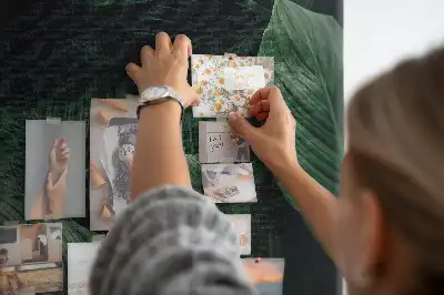Tropical monstera printed cork memo board