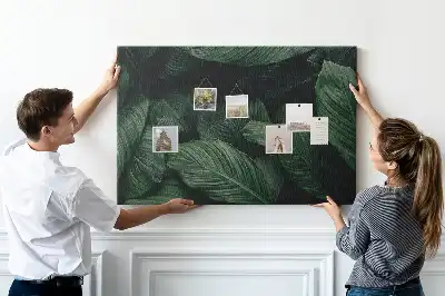 Tropical monstera printed cork memo board