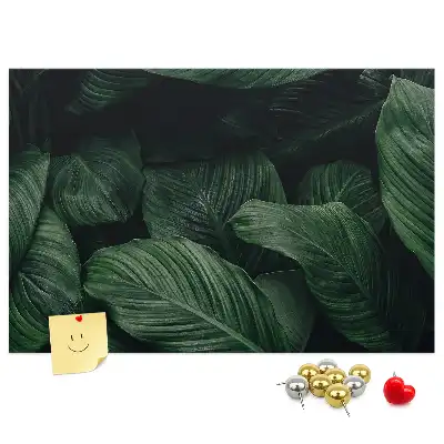 Tropical monstera printed cork memo board