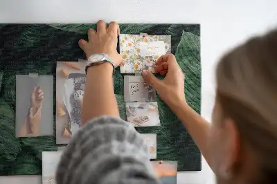 Tropical monstera printed cork memo board