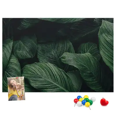 Tropical monstera printed cork memo board