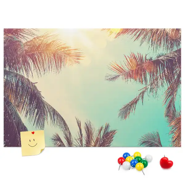 Tropical palms cork memo board