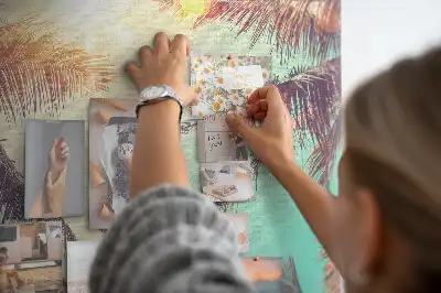 Tropical palms cork memo board