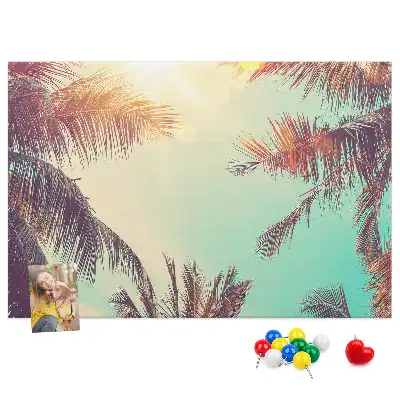 Tropical palms cork memo board