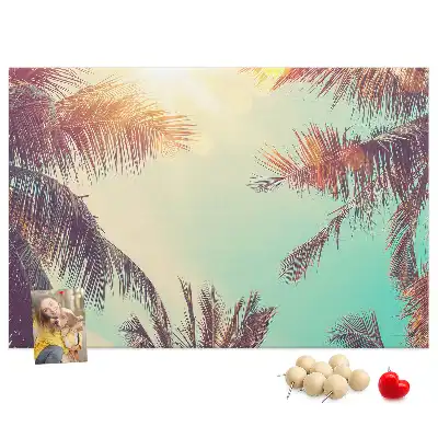 Tropical palms cork memo board