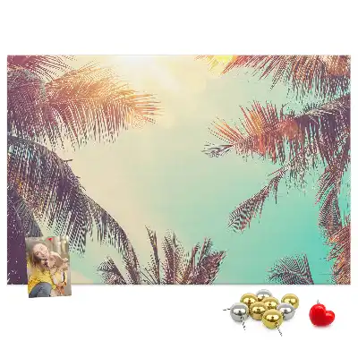 Tropical palms cork memo board