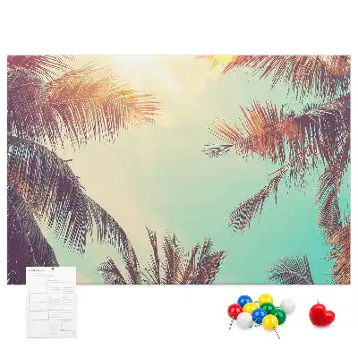 Tropical palms cork memo board