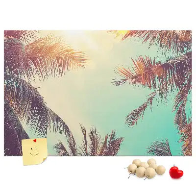 Tropical palms cork memo board