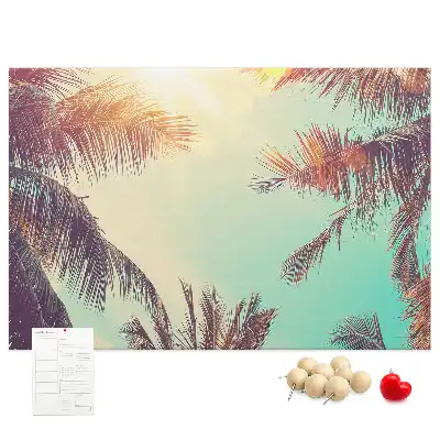 Tropical palms cork memo board