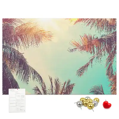 Tropical palms cork memo board