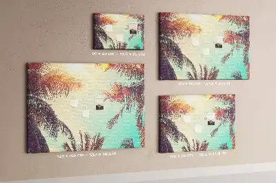 Tropical palms cork memo board