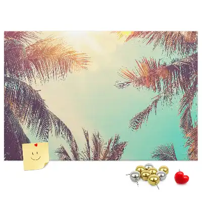 Tropical palms cork memo board