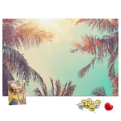 Tropical palms cork memo board