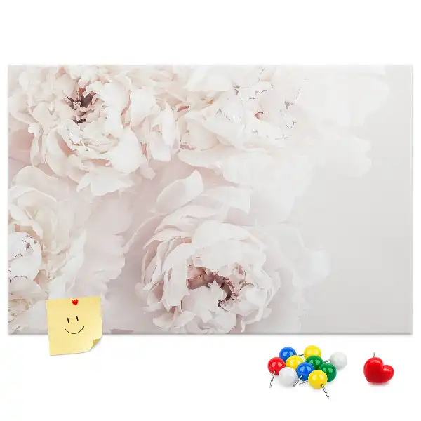Peony Flowers Printed Cork Board