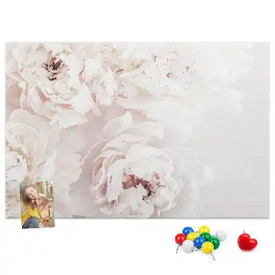 Peony Flowers Printed Cork Board