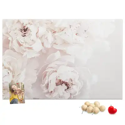 Peony Flowers Printed Cork Board