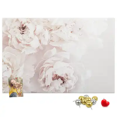 Peony Flowers Printed Cork Board