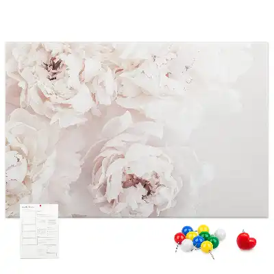 Peony Flowers Printed Cork Board