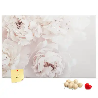 Peony Flowers Printed Cork Board