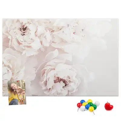 Peony Flowers Printed Cork Board
