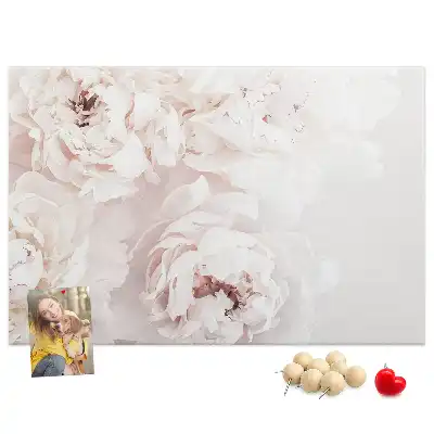 Peony Flowers Printed Cork Board