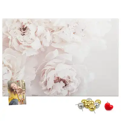 Peony Flowers Printed Cork Board