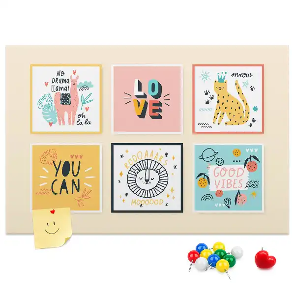 Printed Cork Memo Board with Motivational Slogans
