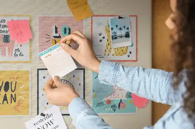 Printed Cork Memo Board with Motivational Slogans
