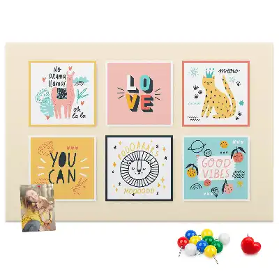 Printed Cork Memo Board with Motivational Slogans